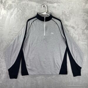 Footjoy Shirt men's Medium Performance 1/4 Zip Pullover Golf Active Gray Black